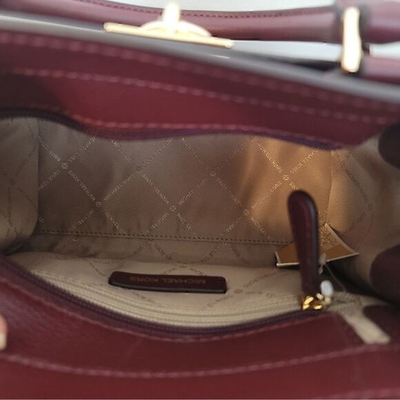 NWT Michael Kors Small Hamilton Satchel Merlot - Picture 6 of 10
